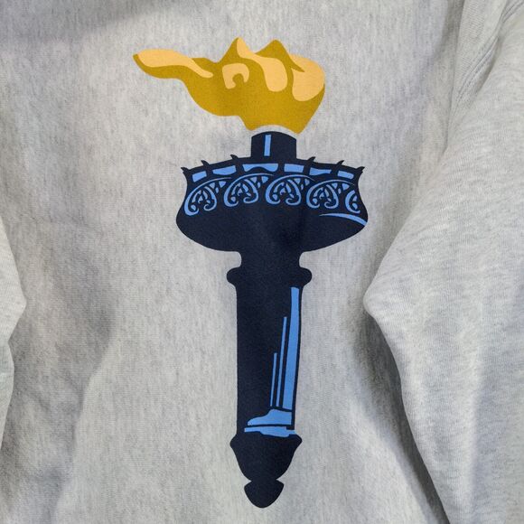 Champion Reverse Weave Men's Pullover Hoodie Gray Medium Libertas Big Logo - Picture 10 of 16